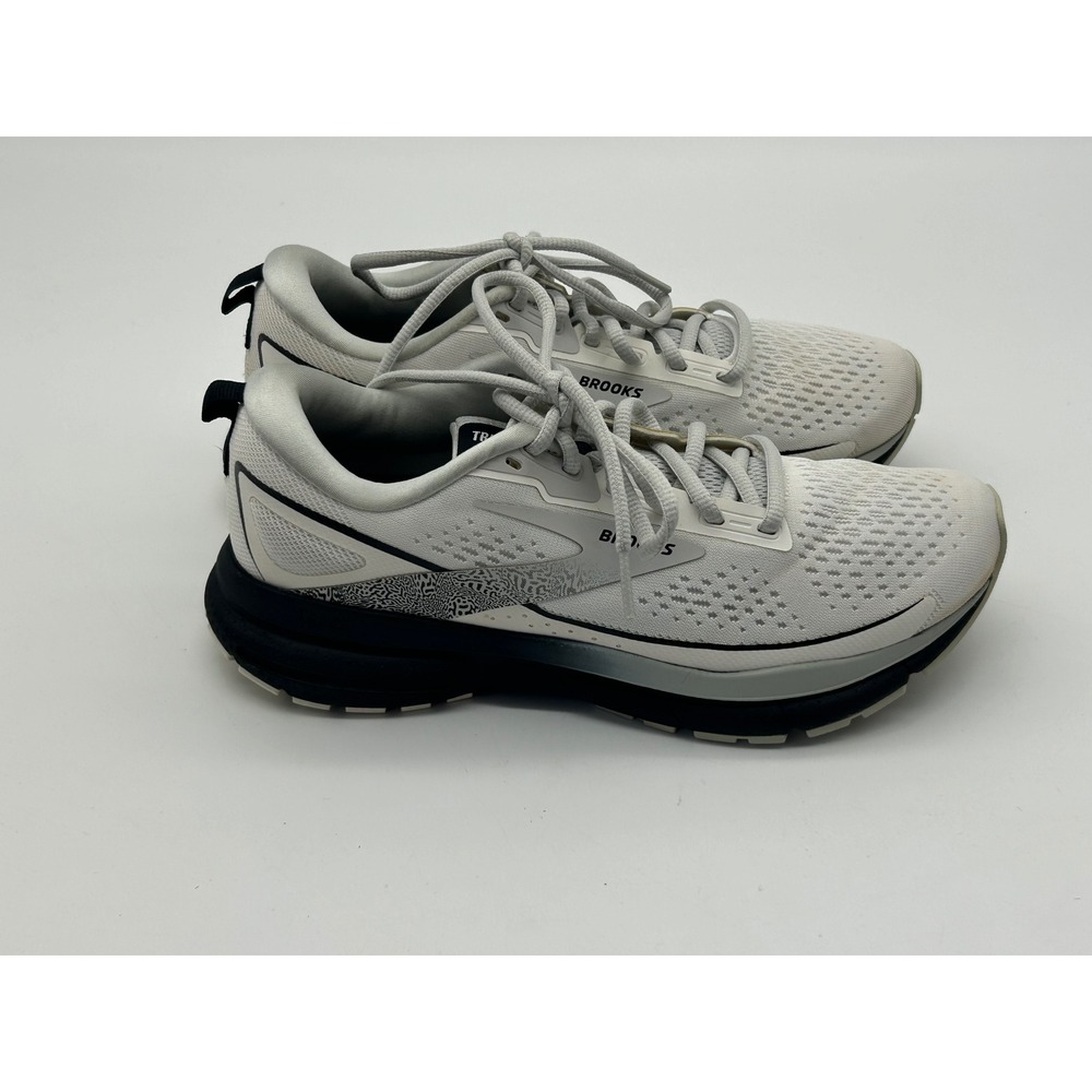 Brooks Trace 3 Womens White Grey Sneakers Neutral Cushion Running Jogging